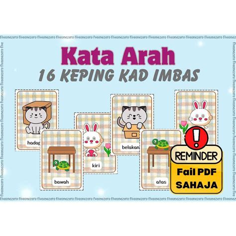 Pdf Softcopy Kata Arah Kad Imbas Bahasa Melayu Bahan Bacaan