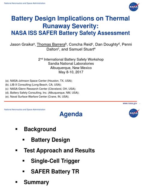 Battery Design Implications On Thermal Runaway Severity Nasa Iss