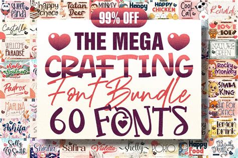 Crafting Font Bundle 60 Awesome Fonts Collection Fonts For Etsy