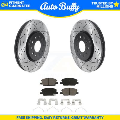 Front Coat Drill Slot Disc Brake Rotor Ceramic Pad Kit For Buick Regal