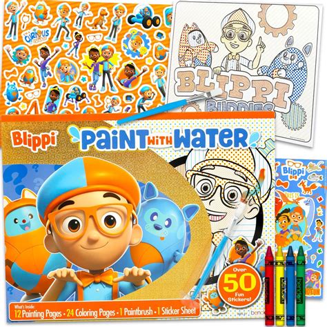 Blippi Coloring Book And Stickers Set Giant Art Activity