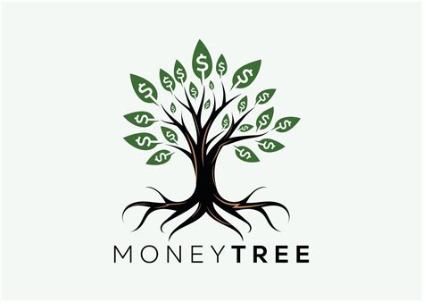 Minimalist Money Tree Logo Design Vector Template Money Grow