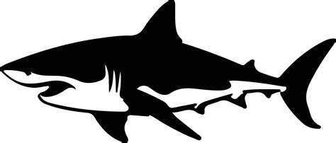 great white shark black silhouette 38101092 Vector Art at Vecteezy