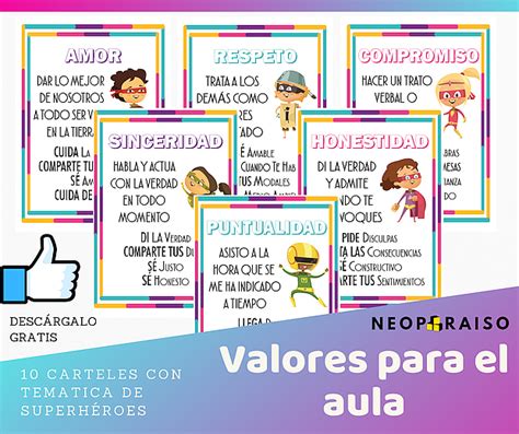 Carteles De Valores Con Tem Tica De Superh Roes