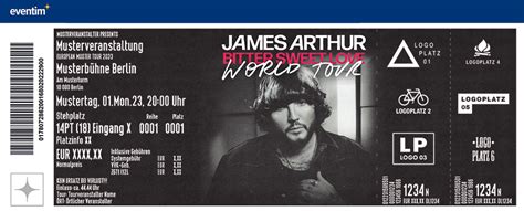 James Arthur Bitter Sweet Love World Tour Infos Termine