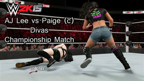 Wwe 2k15 Ps4 Aj Lee Vs Paige Divas Championship Match Youtube