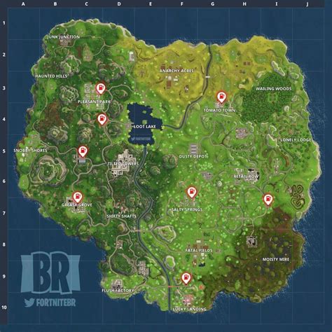 Guía Fortnite Battle Royale mapa y vídeo para el desafío visita