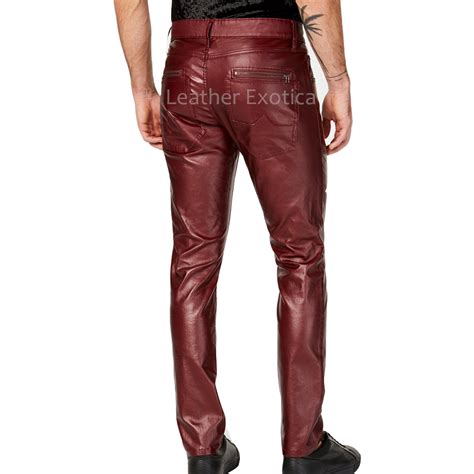 Slim Fit Men Faux Leather Pants