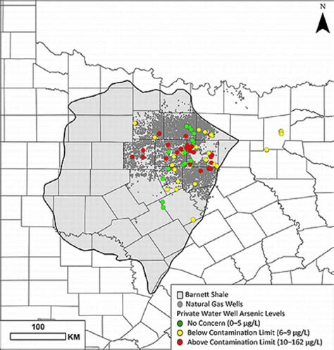 Map Of The Barnett Shale Aquifer And The Study Area Source Reprinted