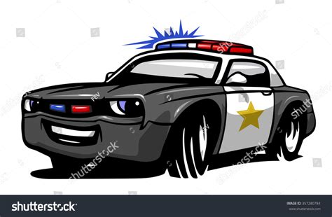 Cartoon Police Car Stock Vector (Royalty Free) 357280784 | Shutterstock