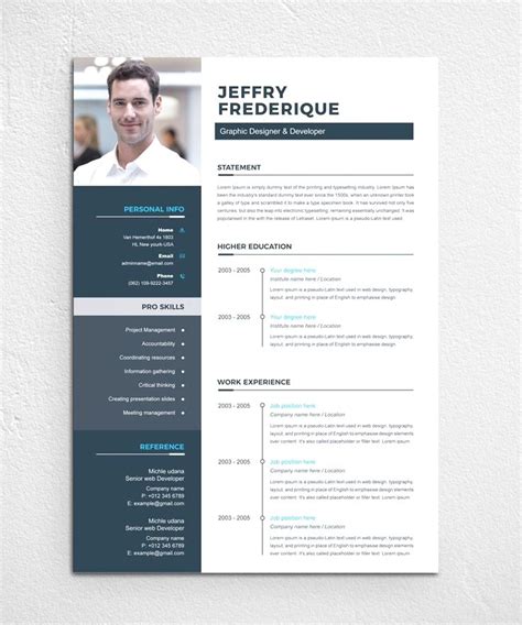 Jeffry Resume Template 79541 TemplateMonster Resume Design Free