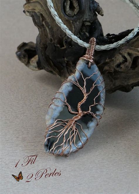 Arbre De Vie Pendentif Agathe Bijou Celtique Tree Of Life Wire