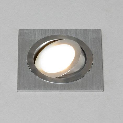 Litecraft Evra Recessed Downlight Square Tiltable Spotlight In Silver