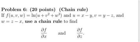 Solved Problem Points Chain Rule If Chegg