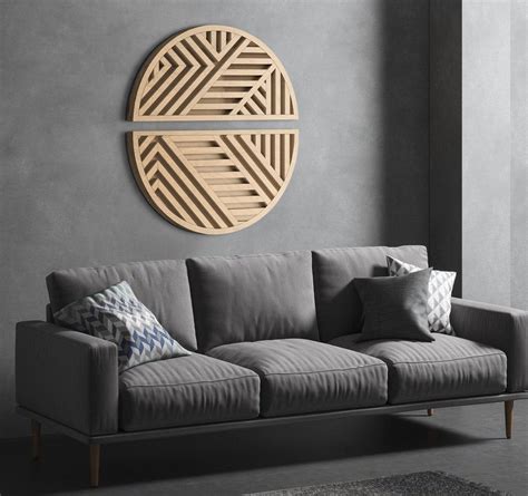 Round Wood Wall Art Round Wood Art Geometric Wood Wall Art - Etsy