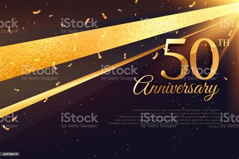 50th Anniversary Celebration Card Template Stock Illustration