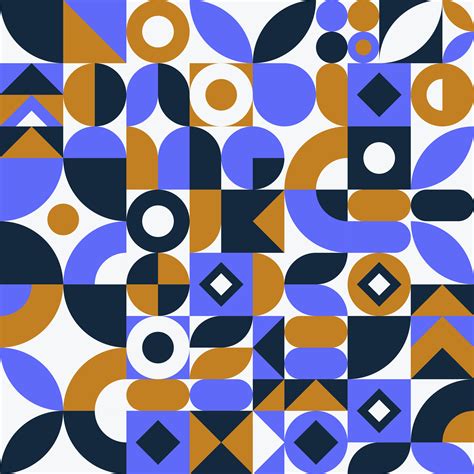 Abstract Vector Geometric Pattern Design In Bauhaus Style Geometric