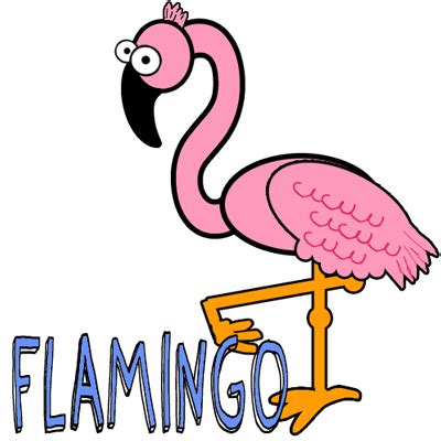 How To Draw Cartoon Pink Flamingos In Easy Steps Lesson How To Draw