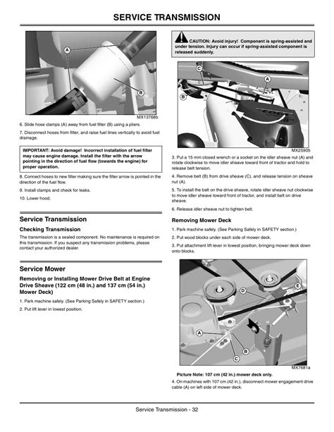 Service Transmission Checking Transmission Service Mower John Deere