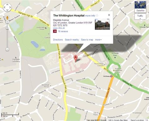 Whittington Hospital Map