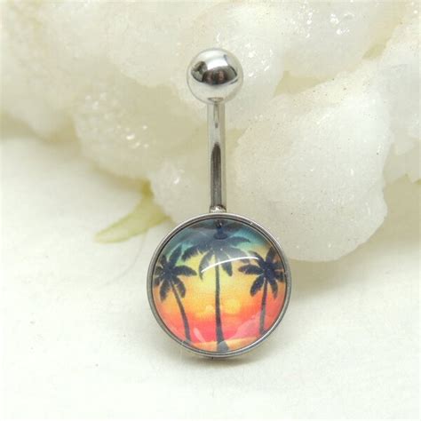 Tropical Belly Ring Etsy