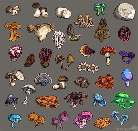 Ill L Rl L Jljddl Fungi Pixel Art