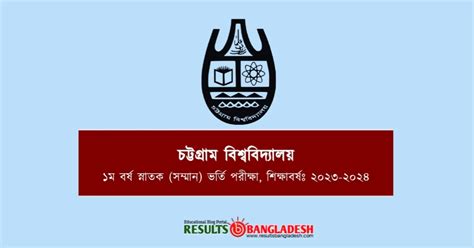 Chittagong University Admission Circular 2024 Cu Ac Bd Results