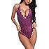 Amorbella Women Sexy Teddy Lingerie One Piece Lace Babydoll Deep V Neck