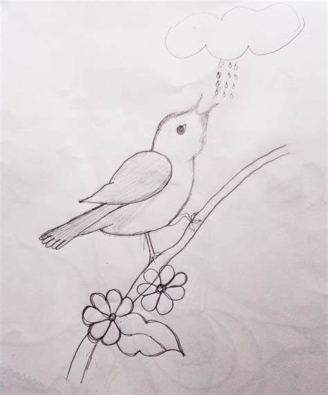 Bird with Flower and Leaf Drawing: 1000+ Free Download Vector, Image ...