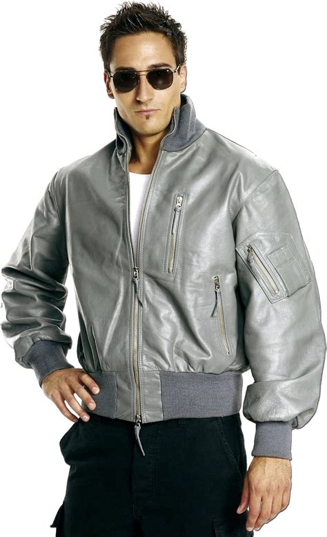 Mil Tec BW Lederjacke Flieger Grau Amazon De Fashion