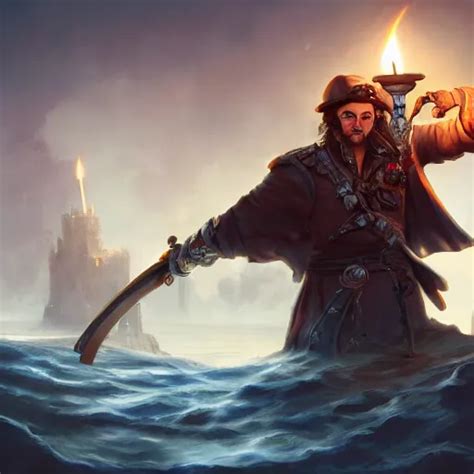 Concept Art Of A Swashbuckler Holding A Candle Holder Stable