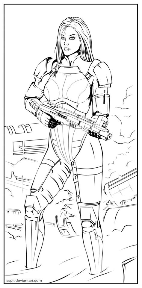 Mass Effect Ashley Lineart By Sspit On Deviantart