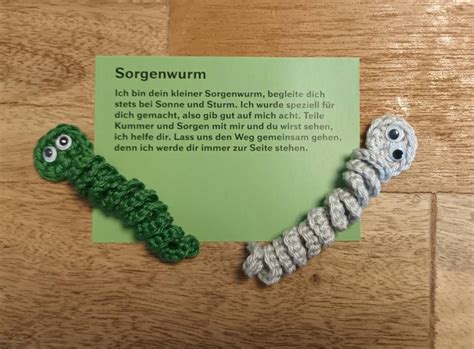 Sorgenwurm Worry Worms Geschenk Mitbringsel Give Away Etsy De