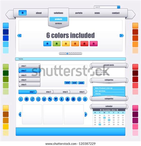 Elements Design Template Ribbon User Interface Stock Vector Royalty