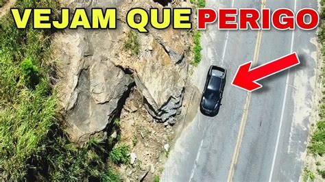 Alerta de perigo na BR 101 Barreias de pedras despencando além da