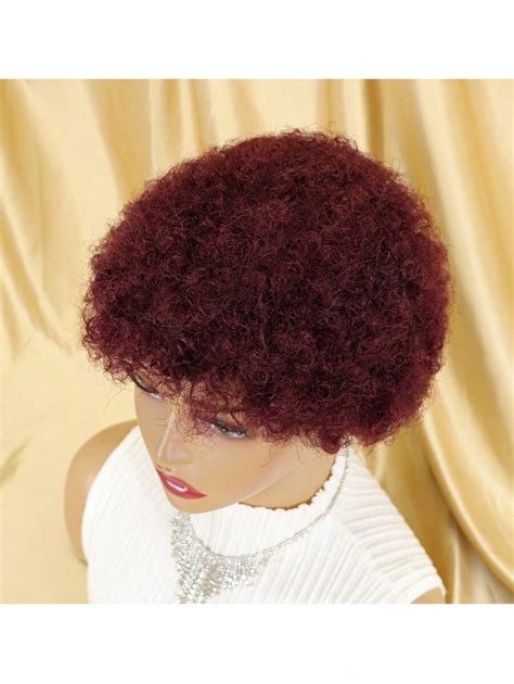 Peluca Afro De Cabello Humano Para Mujeres Pelucas Afro De Los A Os