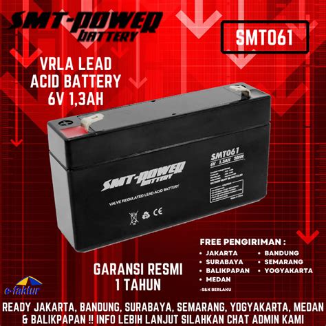 Jual BATTERY KERING SMT POWER 6V 1 3AH BATERAI TIMBANGAN DIGITAL AKI