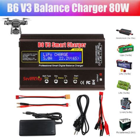 80w 6a B6 V3 Lipo Smart Battery Balance Charger Digital Discharger For Rc Toys Ebay