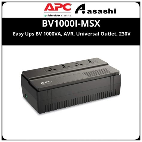 APC BV1000I MSX EASY UPS BV 1000VA AVR Universal Outlet 230V