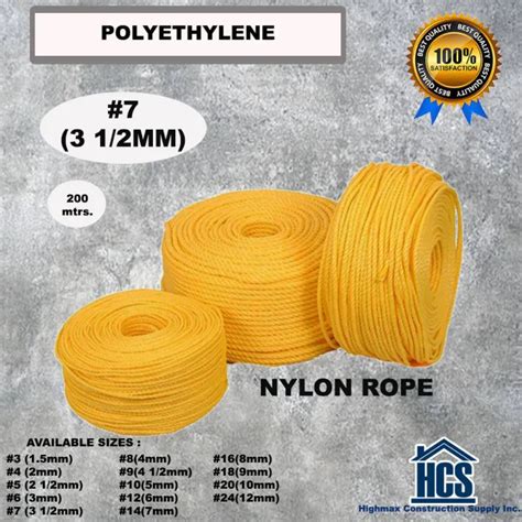 Polyethylene Nylon Rope No Mm Lubid Lazada Ph