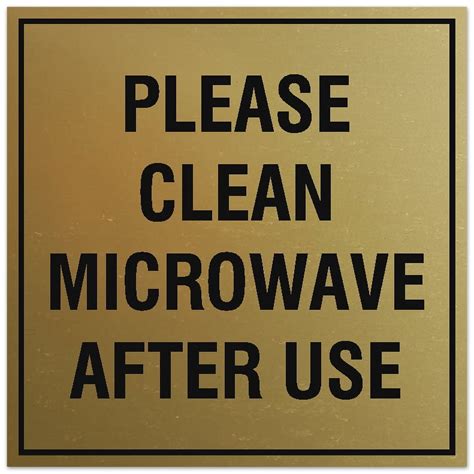 Signs Bylita Square Please Clean Microwave After Use Sign Easy Installation Durable Material