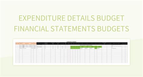 Free Financial Statement Budget Templates For Google Sheets And