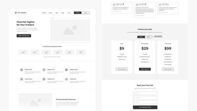 SaaS Website Wireframe Template | Moqups