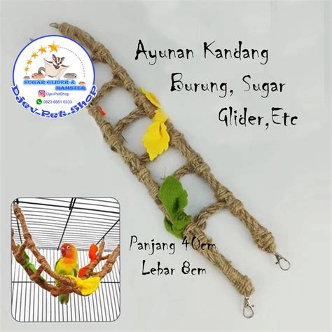 Jual Ayunan Jembatan Serat Daun Mainan Kandang Sugar Glider Burung