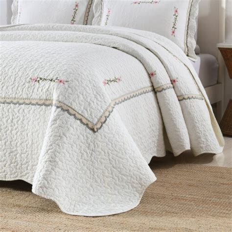 MarCielo 3 Piece 100 White Cotton Oversized Bedspread Set S98 Queen