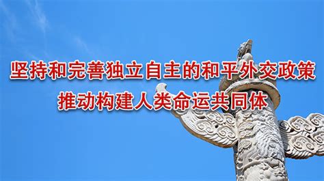 坚持和完善独立自主的和平外交政策，推动构建人类命运共同体