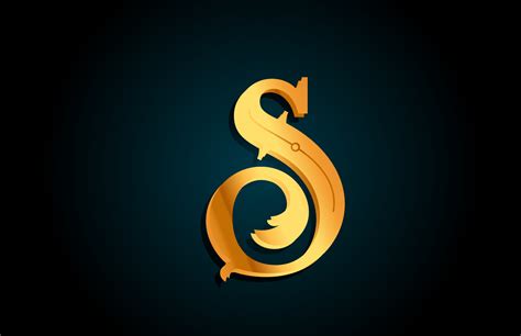 Golden S alphabet letter logo design icon. Creative template for ...