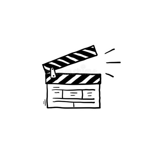 Hand Drawn Movie Clapperboard Icon Film Set Clapper For Cinema