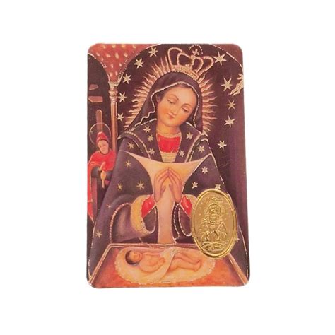 Estampa De La Virgen De Altagracia Con Medalla Dorada Y Oracion