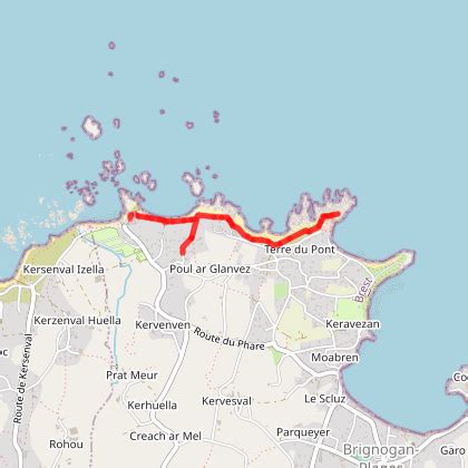 Parcours marche Phare de Pontusval Sémaphore Brignogan plage